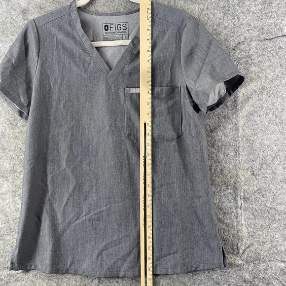 Figs Scrub Top Small Graphite Technical Collection Catarina V-Neck One Pocket - Picture 9 of 12